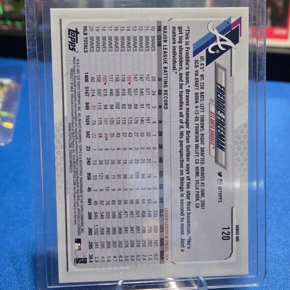 2021 Topps (Series One) #120 Freddie Freeman - Picture 2 of 2